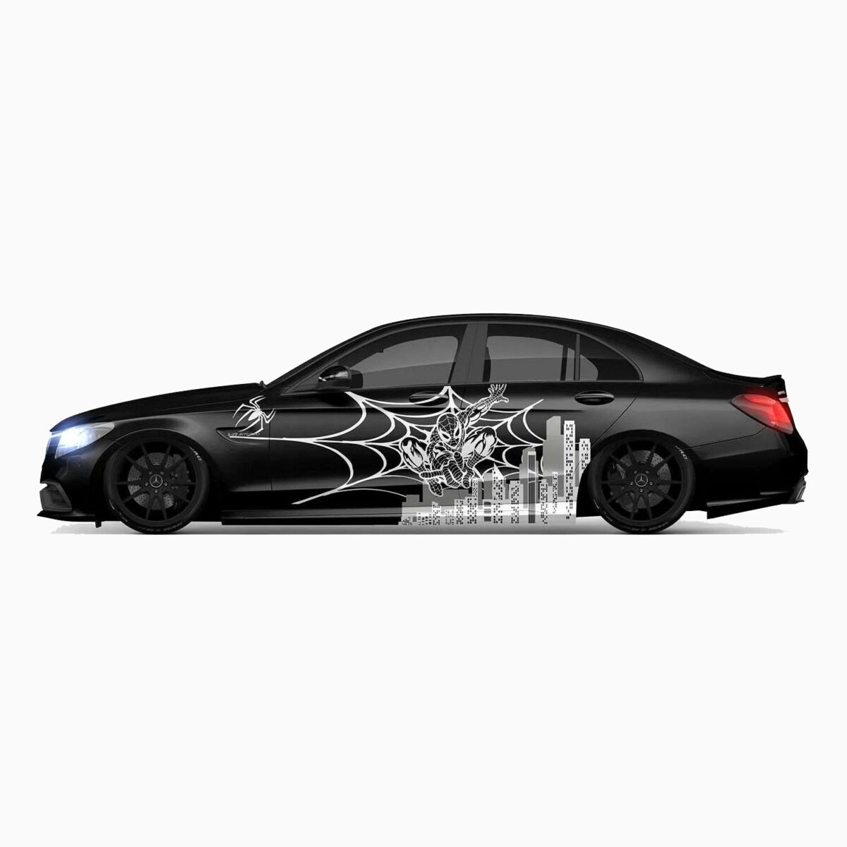 ⚪⚫ Spider-Man Monochrome Car Wrap - Image 3