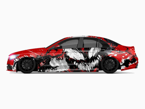 🦷👹 Venom Face Car Wrap - Razor-Sharp Fury
