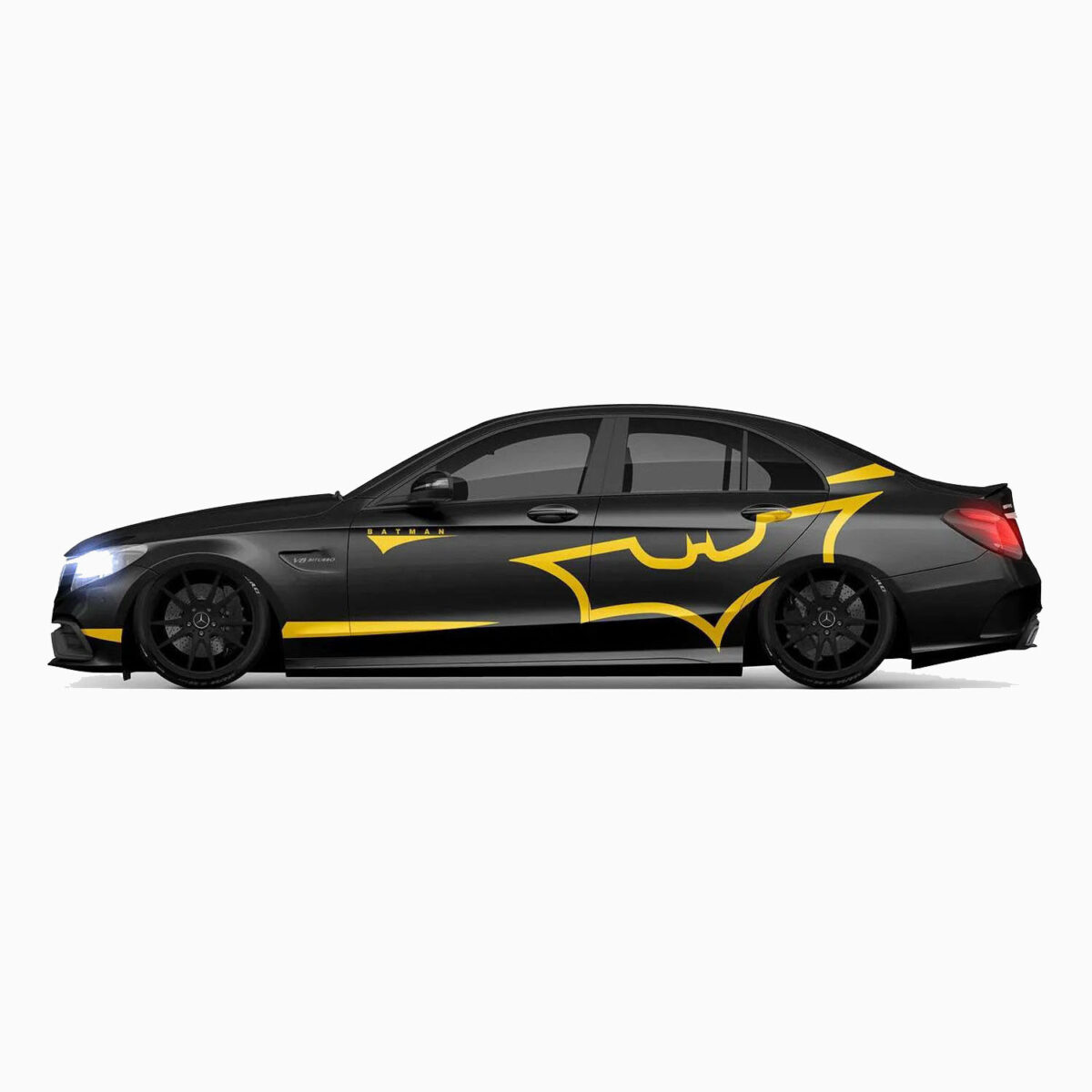 🟡🦇 Yellow Batman Logo Car Wrap - Image 2