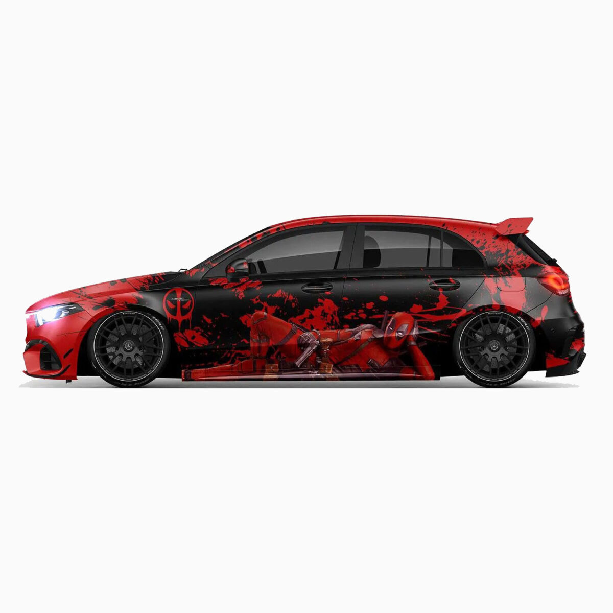 🔴🔫 Deadpool Splatter Car Wrap - Red Hot Chaos - Image 3
