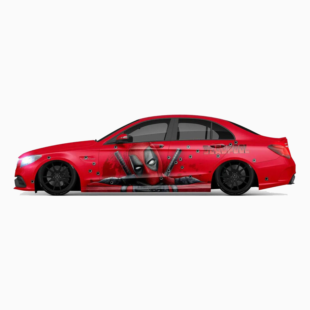 🔫💥 Deadpool Battle Scarred Car Wrap - Image 2