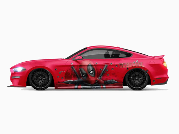 🔫💥 Deadpool Battle Scarred Car Wrap