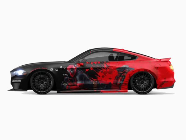 🔴⚫ Deadpool Red & Black Car Wrap