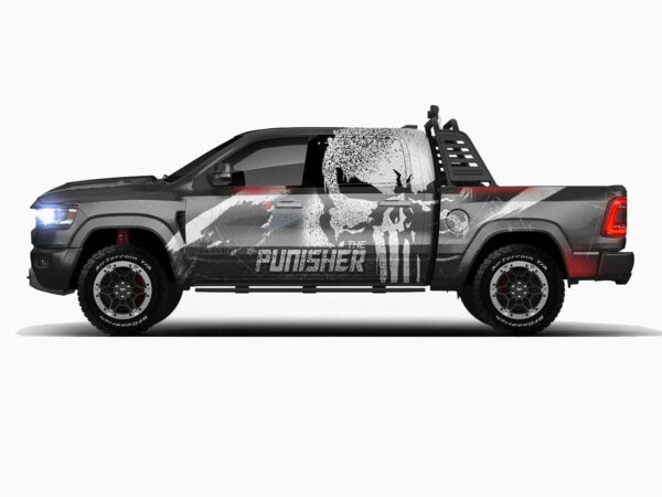 💀 Justice The Punisher Skull Car Wrap