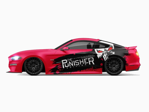 💀 Punisher Splatter Car Wrap - Unleash Vengeance