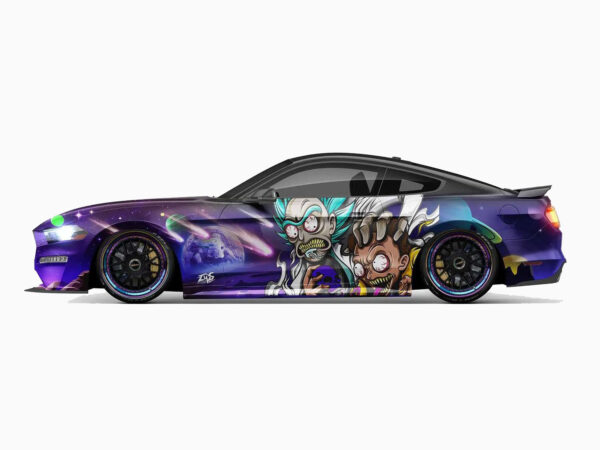 🌌👽 Distorted Rick & Morty Car Wrap