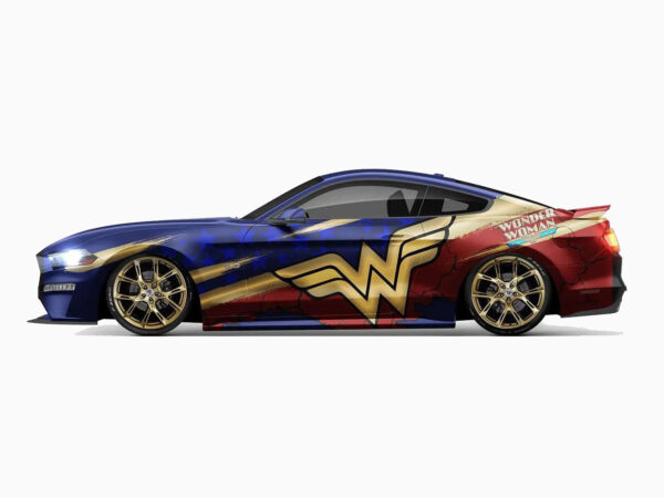 💥🦅 Wonder Woman Distressed Patriotic Car Wrap