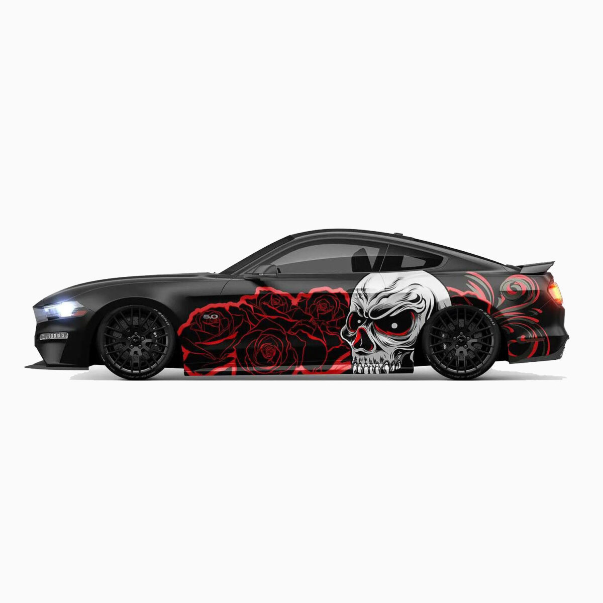🌹💀 Skull & Roses Car Wrap - Dark Romance - Image 3