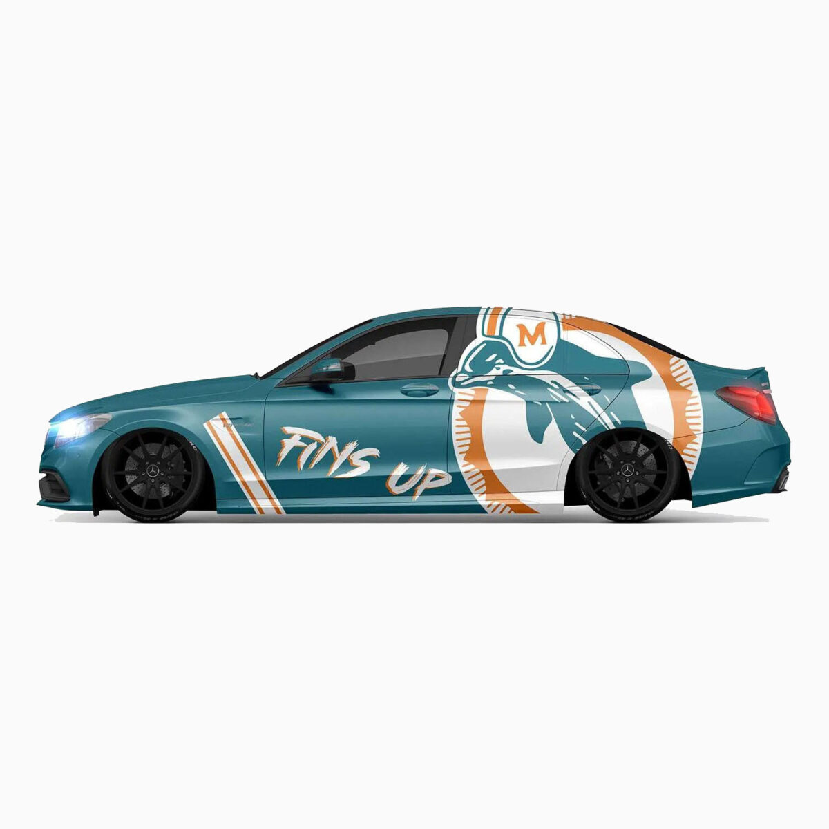 🐬🧡 Miami Dolphins Car Wrap - Fins Up for Victory