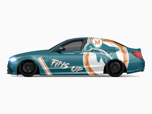 🐬🧡 Miami Dolphins Car Wrap - Fins Up for Victory