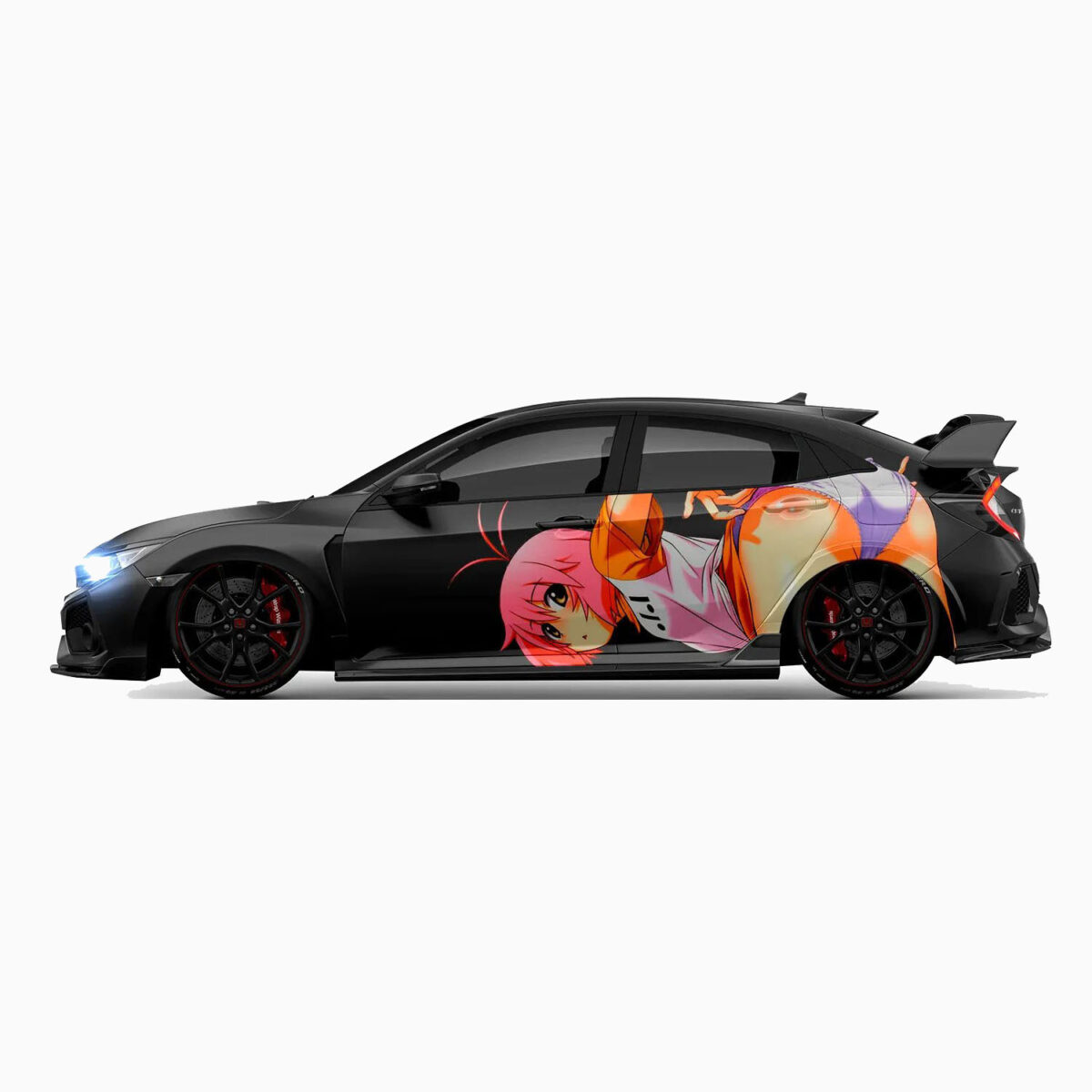 🎀💖 Pink Hair Anime Girl Car Wrap - Itasha Style - Image 2