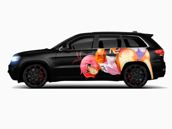 🎀💖 Pink Hair Anime Girl Car Wrap - Itasha Style
