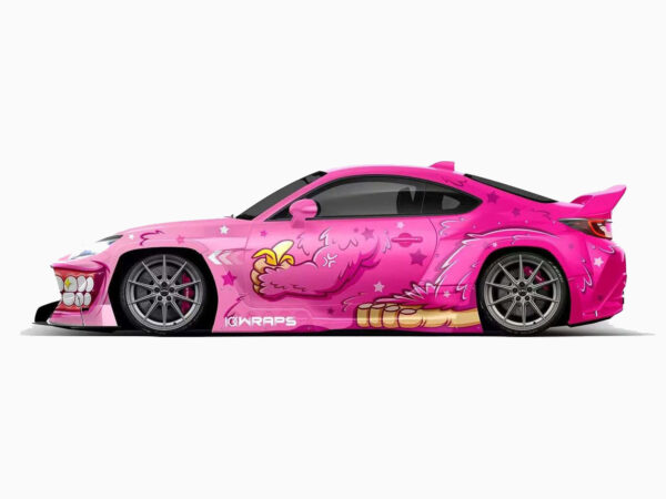 💖🌟 Pink Monster & Stars Car Wrap - Fiercely Cute
