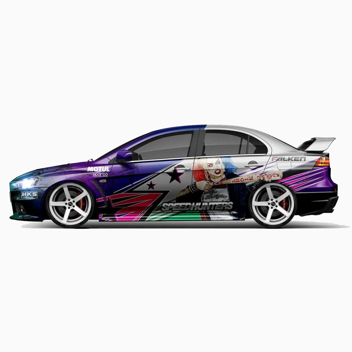 💜💖 Harley Quinn Split Design Car Wrap
