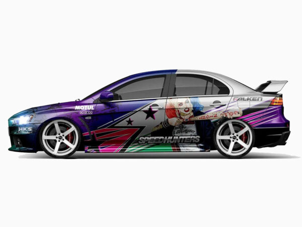 💜💖 Harley Quinn Split Design Car Wrap