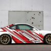 ⚡️🏁 Dynamic Red & Black Racing Car Side Wrap