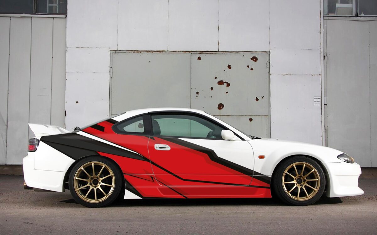 🏎️🔥 Abstract Blade Racing Car Wrap - Red/Black