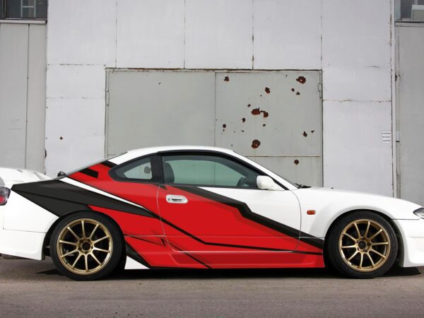 🏎️🔥 Abstract Blade Racing Car Wrap - Red/Black