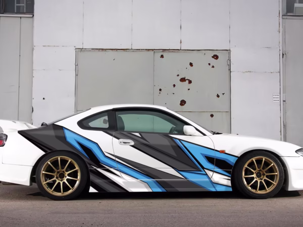 🔷🏁 Abstract Geometric Racing Car Side Wrap