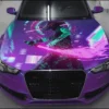 💜⚔️ Cyberpunk Samurai Neon Glow Car Hood Wrap