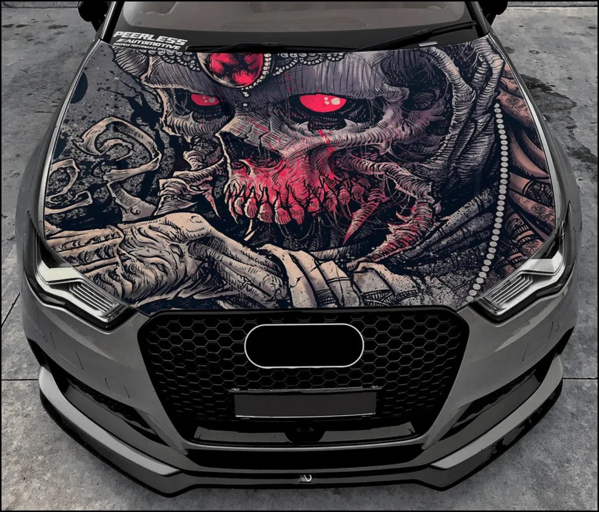 Demon skull hood wrap