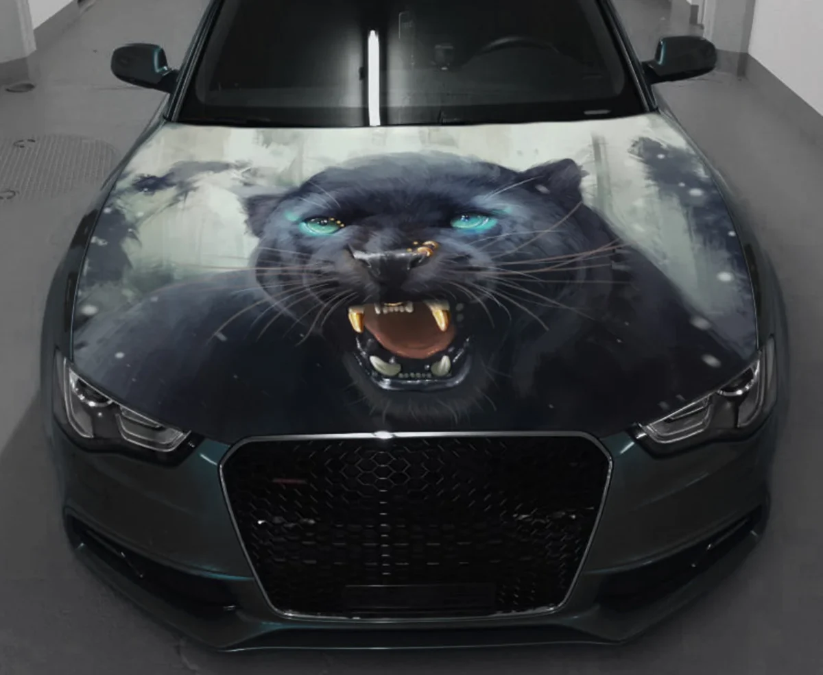 🐾💎 Black Panther Hood Wrap with Glowing Eyes