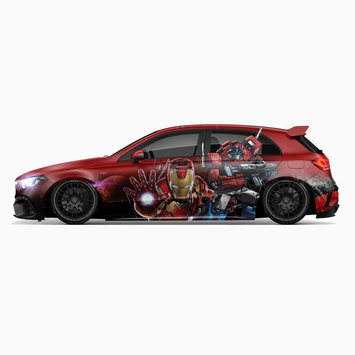 💥🤖 Iron Man & Optimus Prime Car Wrap - Crossover
