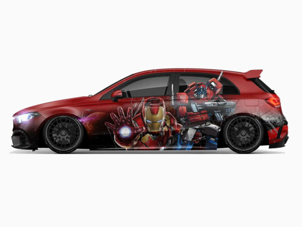 💥🤖 Iron Man & Optimus Prime Car Wrap - Crossover
