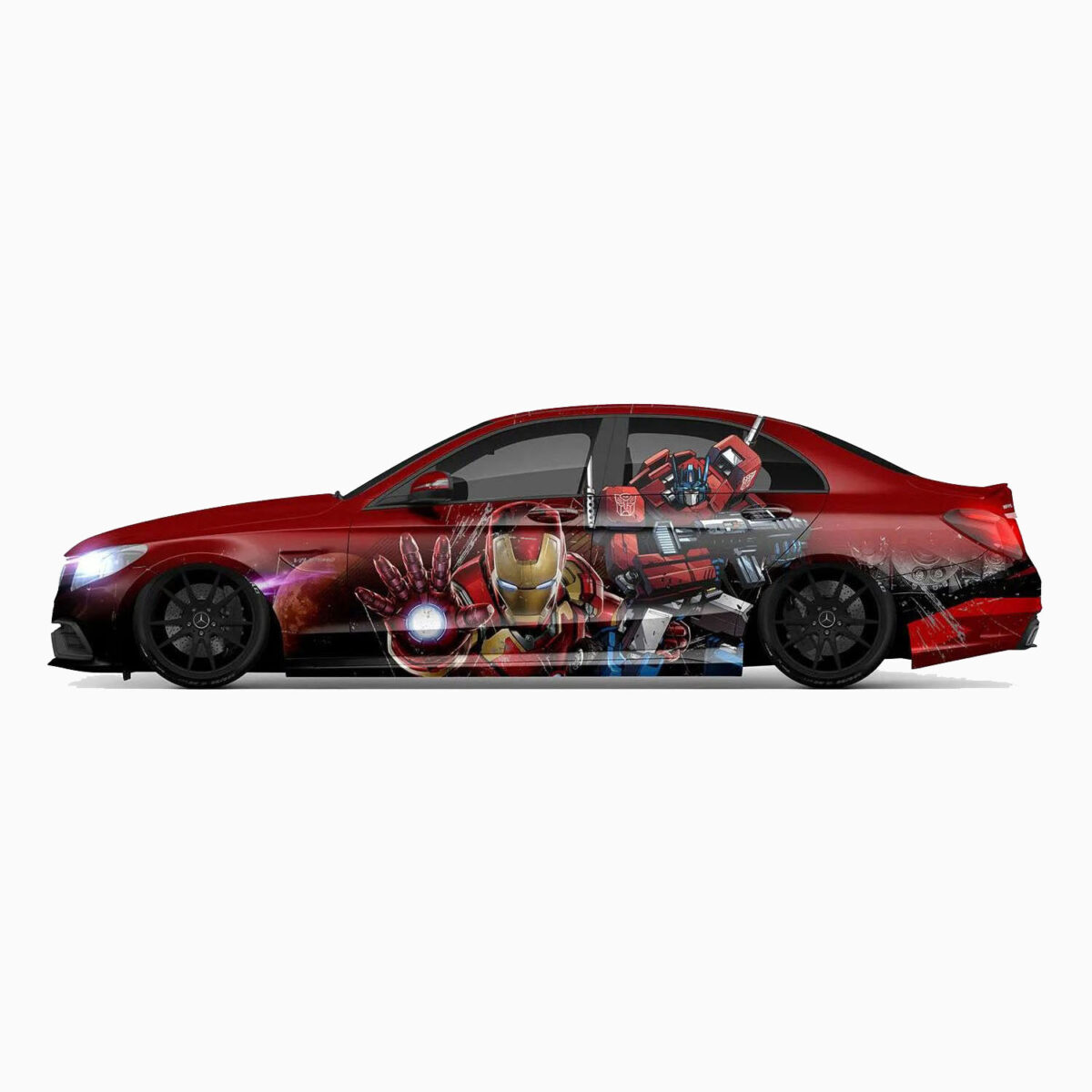 💥🤖 Iron Man & Optimus Prime Car Wrap - Crossover - Image 2