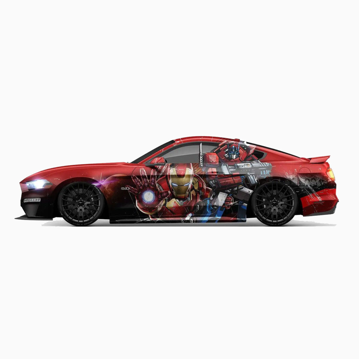 💥🤖 Iron Man & Optimus Prime Car Wrap - Crossover - Image 3