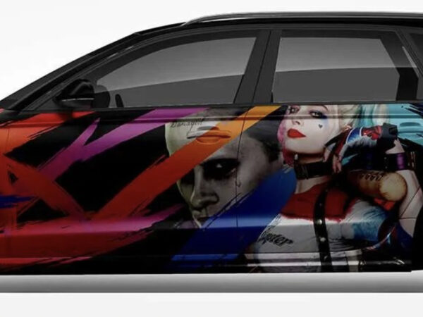 🎨🤡 Joker & Harley Quinn Abstract Car Wrap
