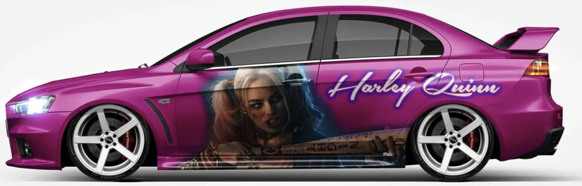 💖 Harley Quinn Pink Car Wrap - Gotham's Wild Card